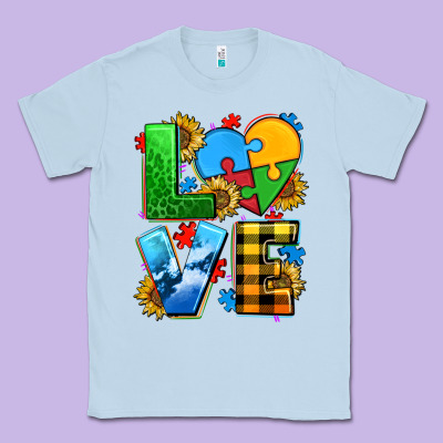 Love With Heart Sunflower Classic Tee Designed By Adodesignshop