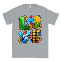 Heather Grey love with heart sunflower Classic Tee - AdoDesignShop