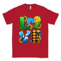 Red love with heart sunflower Classic Tee - AdoDesignShop