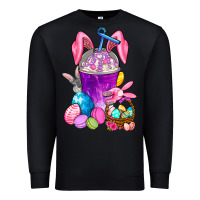 Black Happy Easter coffee cup Premium Sweatshirt - NancyCooperArtShop