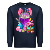 Navy Happy Easter coffee cup Premium Sweatshirt - NancyCooperArtShop