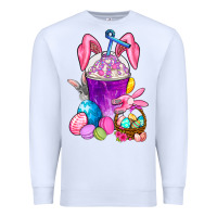 White Happy Easter coffee cup Premium Sweatshirt - NancyCooperArtShop