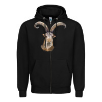 Black spanish goat face Zipper Hoodie - LillyAllenDesigns