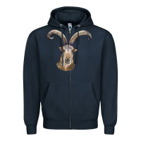 Navy spanish goat face Zipper Hoodie - LillyAllenDesigns