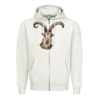 Oatmeal Heather spanish goat face Zipper Hoodie - LillyAllenDesigns