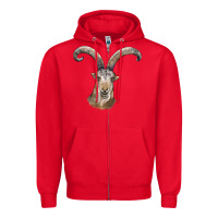 Red spanish goat face Zipper Hoodie - LillyAllenDesigns