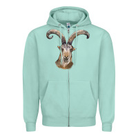 Seafoam spanish goat face Zipper Hoodie - LillyAllenDesigns