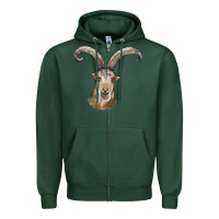 Sports Green spanish goat face Zipper Hoodie - LillyAllenDesigns