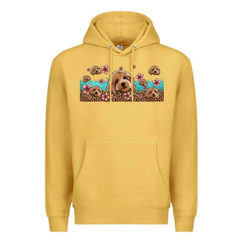 Floral Cockapoo Premium Hoodie by Jasminsmagicworld | Teevron