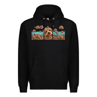 Black floral cockapoo Premium Hoodie - Jasminsmagicworld
