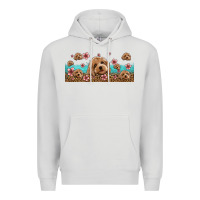 Dove Grey floral cockapoo Premium Hoodie - Jasminsmagicworld