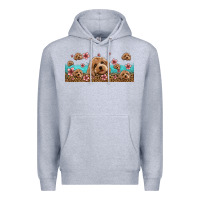 Heather Grey floral cockapoo Premium Hoodie - Jasminsmagicworld