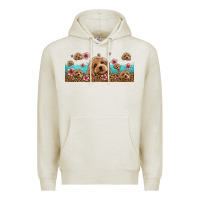 Oatmeal Heather floral cockapoo Premium Hoodie - Jasminsmagicworld