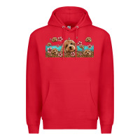 Red floral cockapoo Premium Hoodie - Jasminsmagicworld