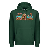 Sports Green floral cockapoo Premium Hoodie - Jasminsmagicworld