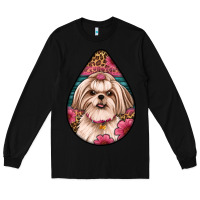 Black shih tzu teardrop earrings Long Sleeve Tee - Artiststas