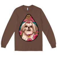 Chestnut shih tzu teardrop earrings Long Sleeve Tee - Artiststas