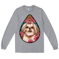 Heather Grey shih tzu teardrop earrings Long Sleeve Tee - Artiststas