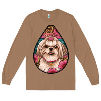 Toasted Coconut shih tzu teardrop earrings Long Sleeve Tee - Artiststas