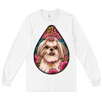 White shih tzu teardrop earrings Long Sleeve Tee - Artiststas