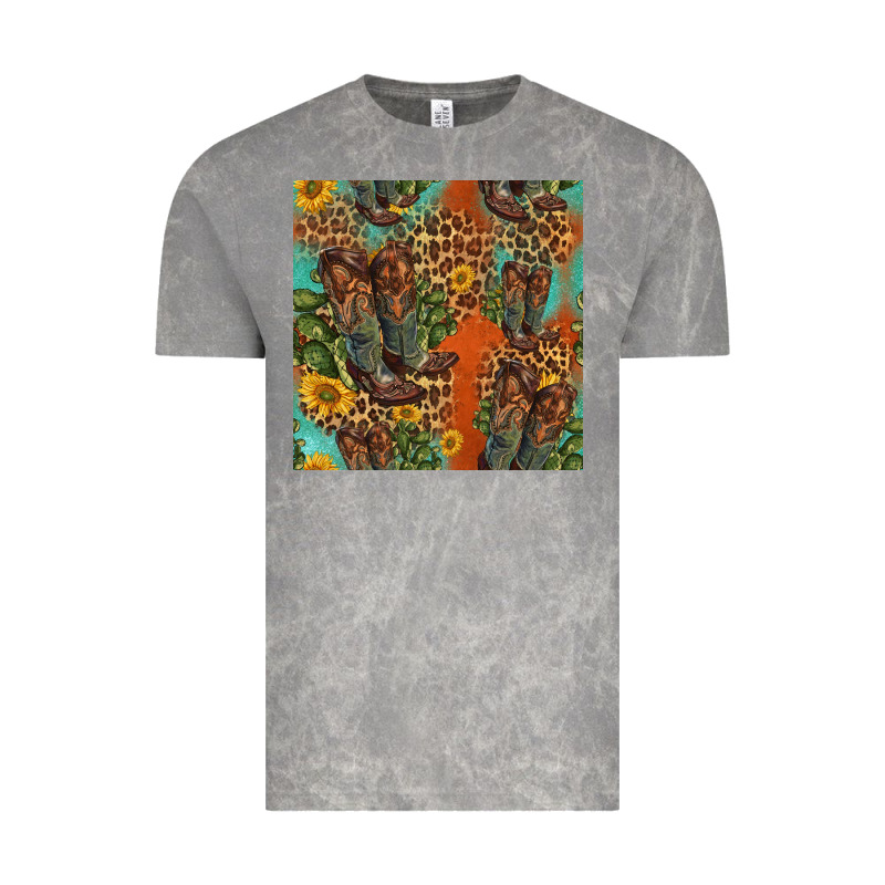 Western Boots And Sunflowers Seamless Pattern Vintage Tee by HRA Design Shop | Teevron