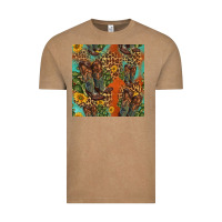 Vintage Coffee western boots and sunflowers seamless pattern Vintage Tee - HRA Design Shop