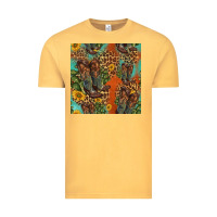 Vintage Mustard western boots and sunflowers seamless pattern Vintage Tee - HRA Design Shop