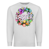 Dove Grey Easter with eggs and daisy Premium Sweatshirt - NancyCooperArtShop