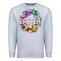 Heather Grey Easter with eggs and daisy Premium Sweatshirt - NancyCooperArtShop