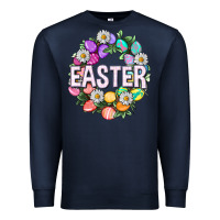 Navy Easter with eggs and daisy Premium Sweatshirt - NancyCooperArtShop