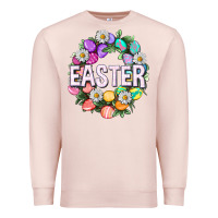 Pale Pink Easter with eggs and daisy Premium Sweatshirt - NancyCooperArtShop