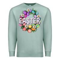 Seafoam Easter with eggs and daisy Premium Sweatshirt - NancyCooperArtShop