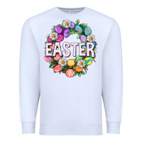 White Easter with eggs and daisy Premium Sweatshirt - NancyCooperArtShop