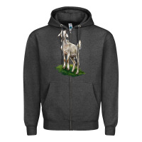 Charcoal Heather Kiko Goat Zipper Hoodie - LillyAllenDesigns