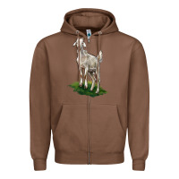 Chestnut Kiko Goat Zipper Hoodie - LillyAllenDesigns