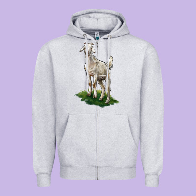 Kiko Goat Zipper Hoodie Designed By Lillyallendesigns