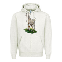 Oatmeal Heather Kiko Goat Zipper Hoodie - LillyAllenDesigns