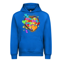 Cobalt Autism hearts Urban Hoodie - NancyCooperArtShop