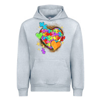 Heather Grey Autism hearts Urban Hoodie - NancyCooperArtShop