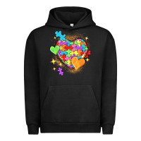 Pigment Black Autism hearts Urban Hoodie - NancyCooperArtShop