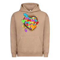 Pigment Burro Autism hearts Urban Hoodie - NancyCooperArtShop