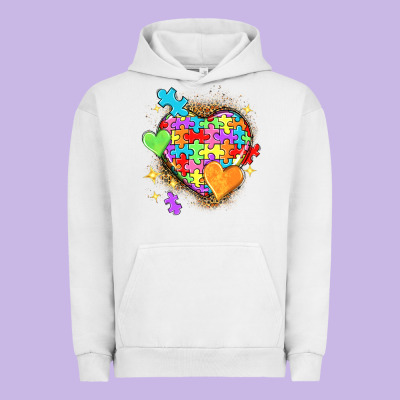 Autism Hearts Urban Hoodie Designed By Nancycooperartshop