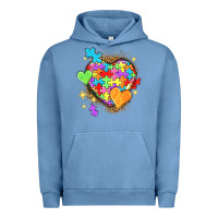 Pigment Pebble Blue Autism hearts Urban Hoodie - NancyCooperArtShop