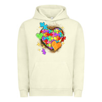 Pigment Pistachio Autism hearts Urban Hoodie - NancyCooperArtShop