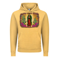 Vintage Mustard western our lady of Guadalupe Vintage Hoodie - JahusDesignShop