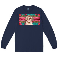 Navy shih tzu license plate Long Sleeve Tee - Artiststas