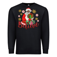 Black believe black santa christmas Premium Sweatshirt - MaliasSmallBusiness