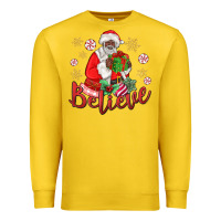 Lemon believe black santa christmas Premium Sweatshirt - MaliasSmallBusiness