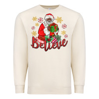 Sandshell believe black santa christmas Premium Sweatshirt - MaliasSmallBusiness