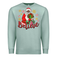 Seafoam believe black santa christmas Premium Sweatshirt - MaliasSmallBusiness